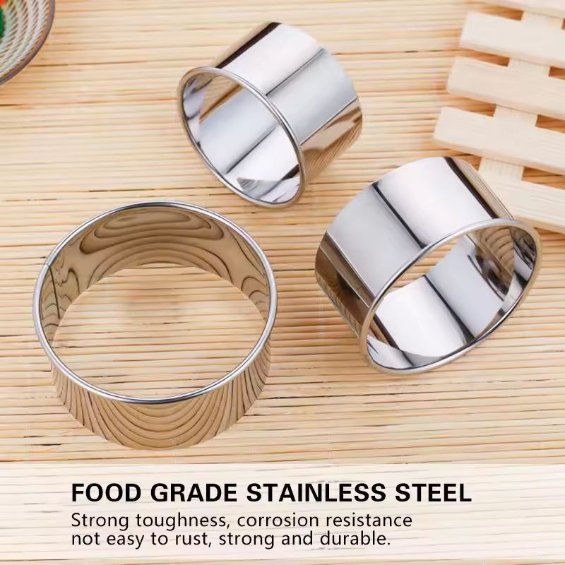 Premium 3-Piece Stainless Steel Round Dough & Cookie Cutter Set