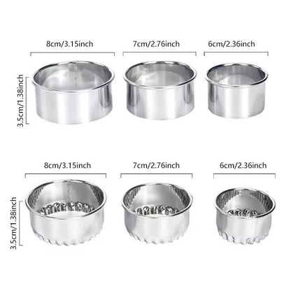 Premium 3-Piece Stainless Steel Round Dough & Cookie Cutter Set