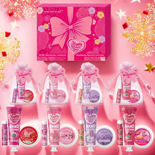 20 Piece Gift Set with Lip Balm Hand Cream Perfume and Gift Bags