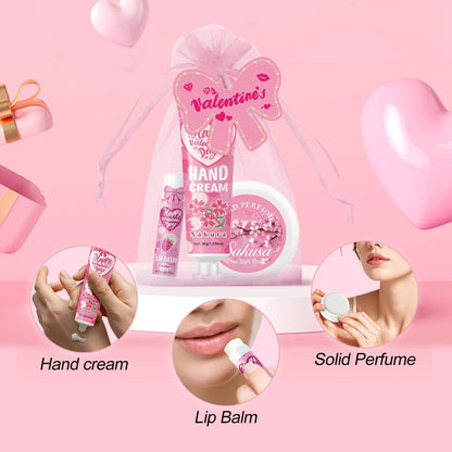 20 Piece Gift Set with Lip Balm Hand Cream Perfume and Gift Bags