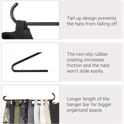 Hanging Baseball Cap Organizer – Portable Metal & Plastic Hat Rack Holder for All Sizes