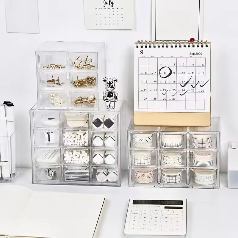 Multifunctional Dustproof Drawer Organizer – Grid Storage Box for Stationery, Jewelry & Cosmetics