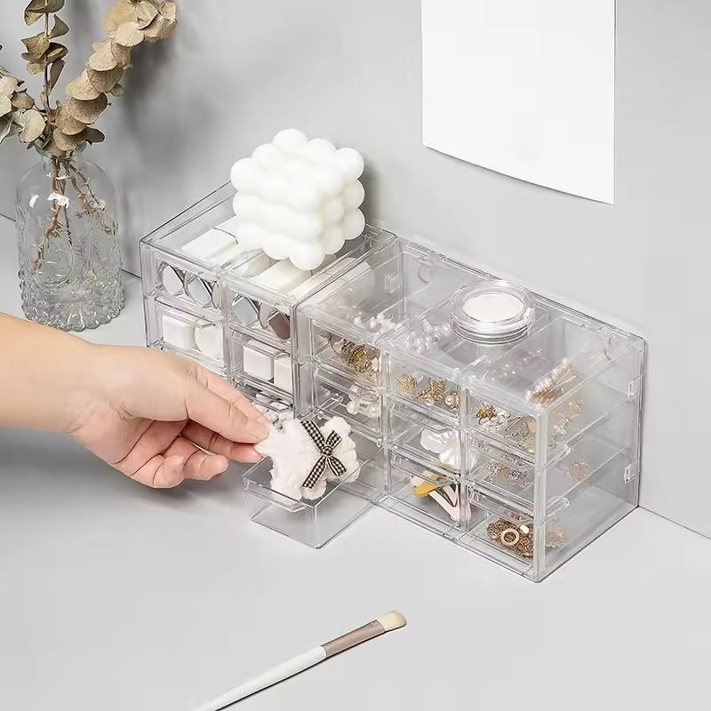 Multifunctional Dustproof Drawer Organizer – Grid Storage Box for Stationery, Jewelry & Cosmetics