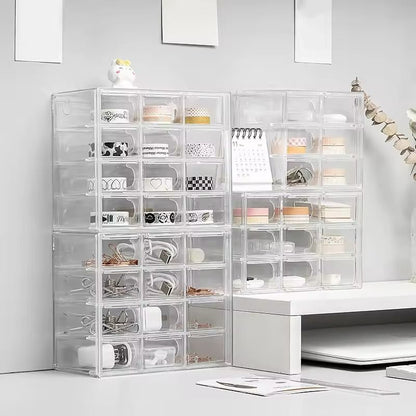 Multifunctional Dustproof Drawer Organizer – Grid Storage Box for Stationery, Jewelry & Cosmetics