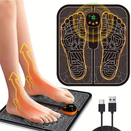 EMS Foot Massager with LCD Screen for Muscle Relaxation and Leg Circulation Support