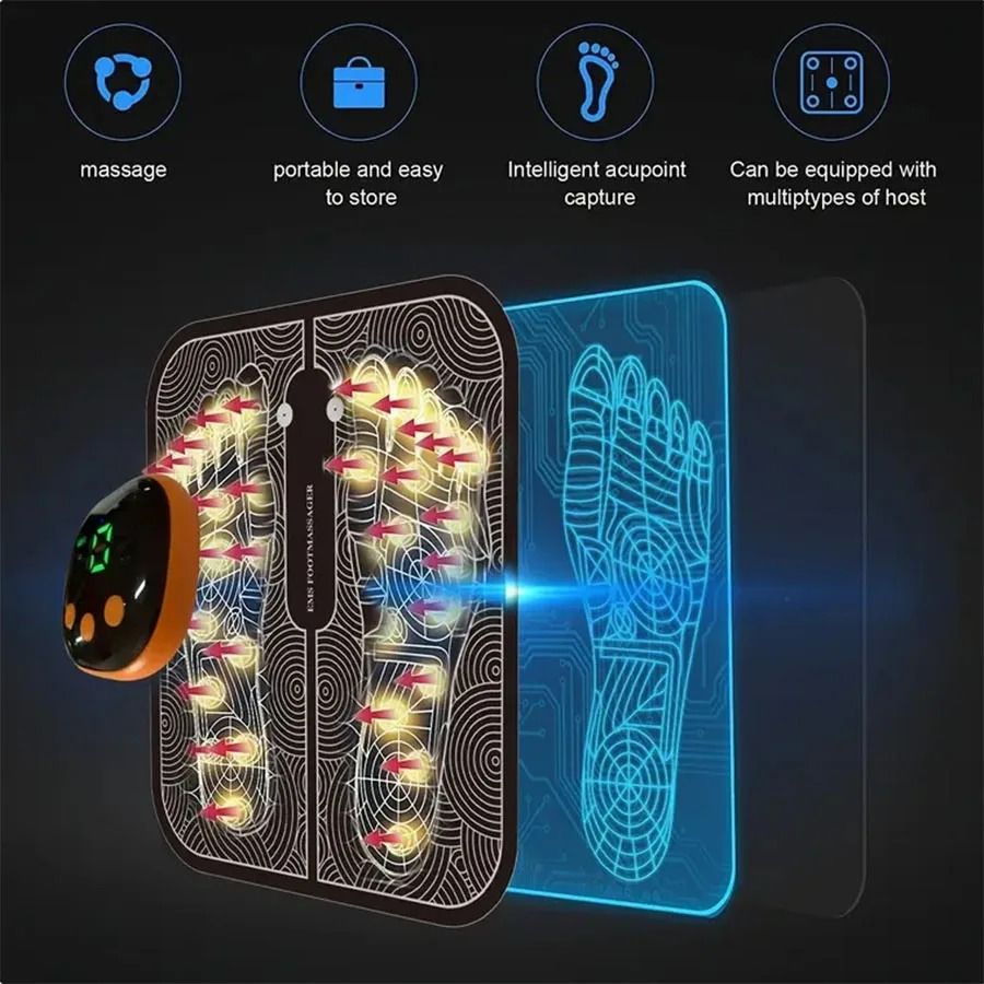 EMS Foot Massager with LCD Screen for Muscle Relaxation and Leg Circulation Support