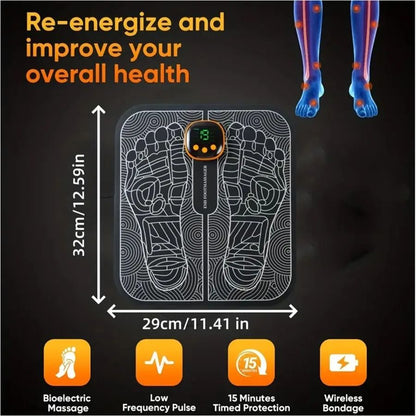 EMS Foot Massager with LCD Screen for Muscle Relaxation and Leg Circulation Support