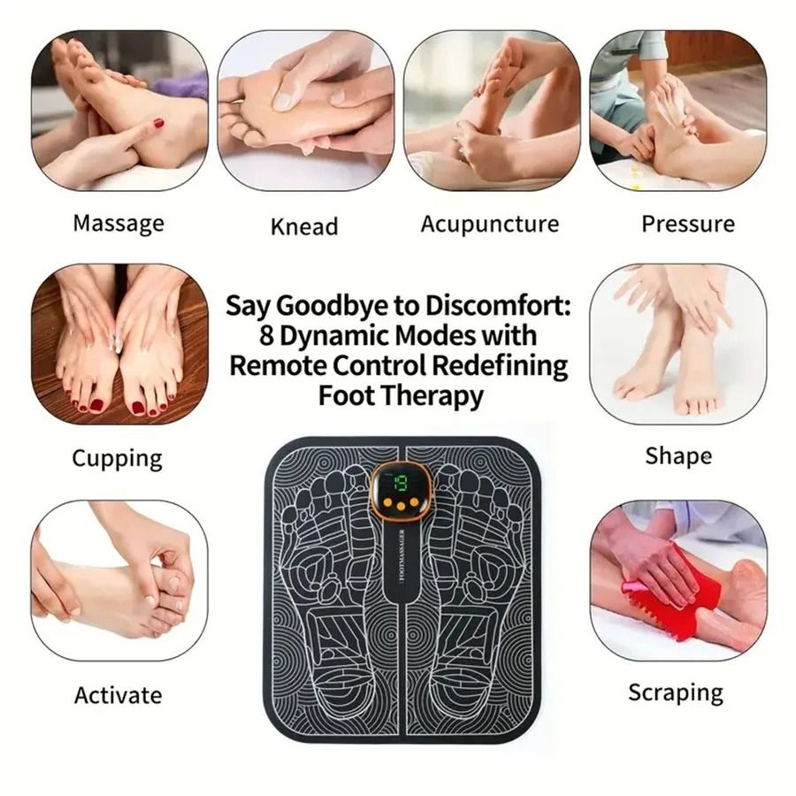 EMS Foot Massager with LCD Screen for Muscle Relaxation and Leg Circulation Support