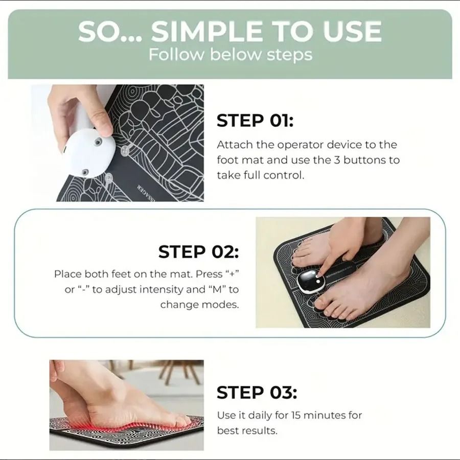 EMS Foot Massager with LCD Screen for Muscle Relaxation and Leg Circulation Support