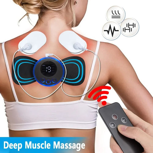 Portable EMS Neck Massager Patch for Cervical Pain Relief and Muscle Relaxation