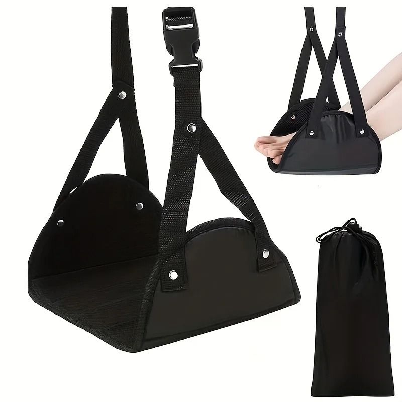 Portable Adjustable Airplane Footrest Hammock