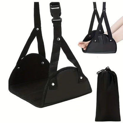 Portable Adjustable Airplane Footrest Hammock