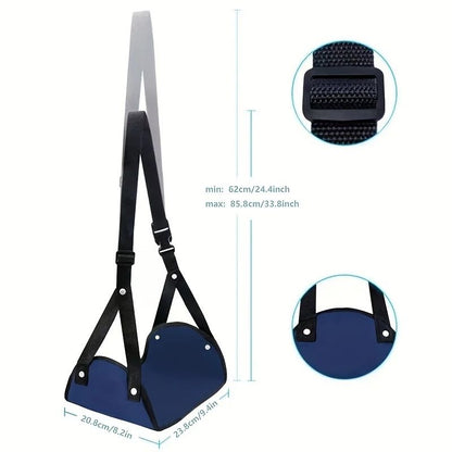 Portable Adjustable Airplane Footrest Hammock