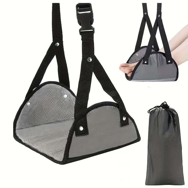Portable Adjustable Airplane Footrest Hammock