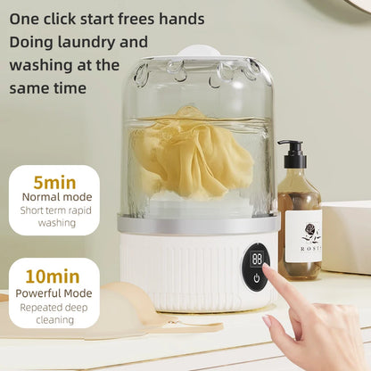 Portable Mini Washing Machine for Pet Clothes, Wireless Charging Electric Washing Cup for Home, Underwear, and Socks