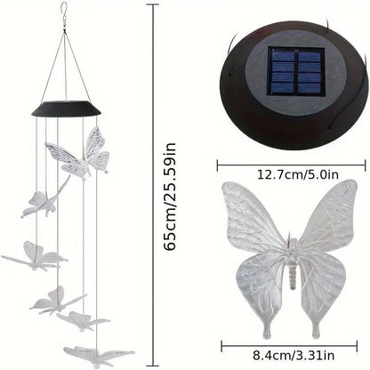 Solar LED Color Changing Butterfly Dragonfly Wind Chime