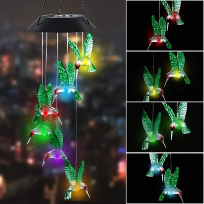 Solar LED Color Changing Butterfly Dragonfly Wind Chime