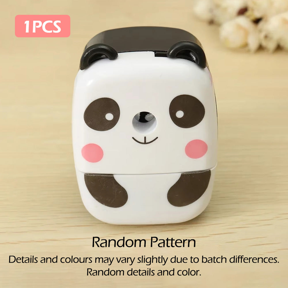Hand Crank Pencil Sharpener Cartoon Panda Tiger Kids Pencil Sharpener Portable Manual Stationery