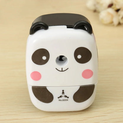 Hand Crank Pencil Sharpener Cartoon Panda Tiger Kids Pencil Sharpener Portable Manual Stationery