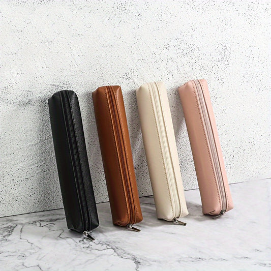 Premium Faux Leather Pencil Case, Mini Makeup Pencil Case Bag, Fashionable & Functional