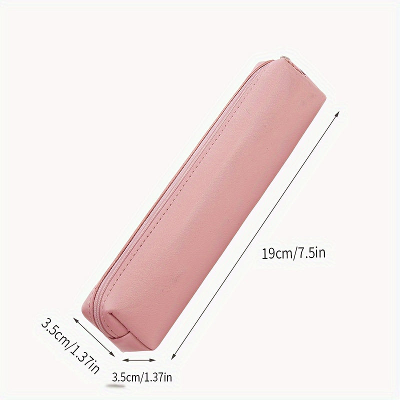 Premium Faux Leather Pencil Case, Mini Makeup Pencil Case Bag, Fashionable & Functional