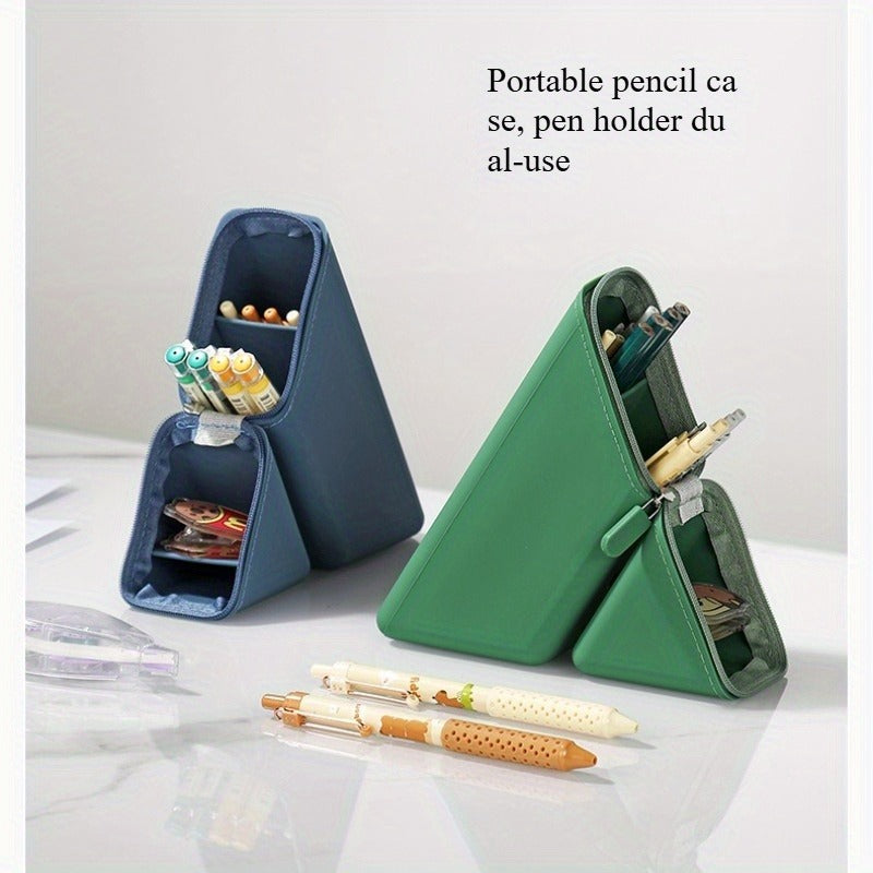 Expandable Pencil Cup, Foldable Silicone Pen Holder for Desk, Portable Organizer Gift for Teachers & Students
