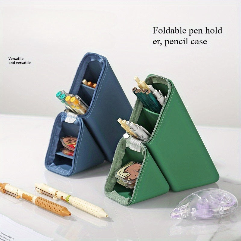 Expandable Pencil Cup, Foldable Silicone Pen Holder for Desk, Portable Organizer Gift for Teachers & Students