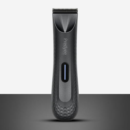 Men Waterproof Pubic Hair Trimmer, Electric Groin Groomer, Replaceable Ceramic Blade