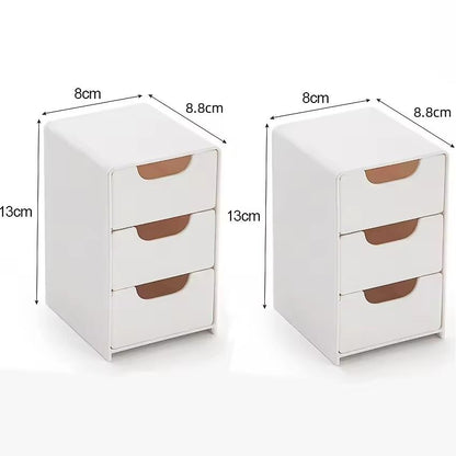 Mini Desktop Jewelry and Cosmetic Organizer with Drawers