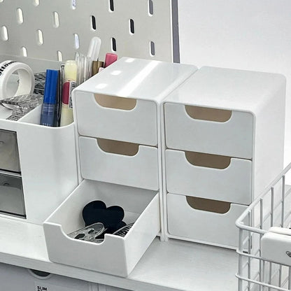 Mini Desktop Jewelry and Cosmetic Organizer with Drawers