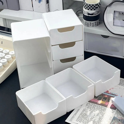 Mini Desktop Jewelry and Cosmetic Organizer with Drawers