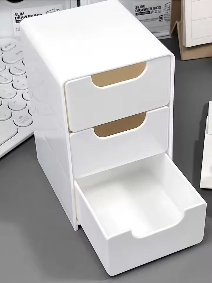 Mini Desktop Jewelry and Cosmetic Organizer with Drawers