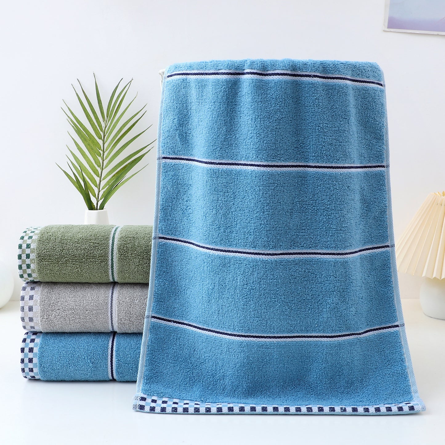 Absorbent Jacquard Polyester Cotton Towel, All-Cotton Class A Face and Bath Towel for Adults