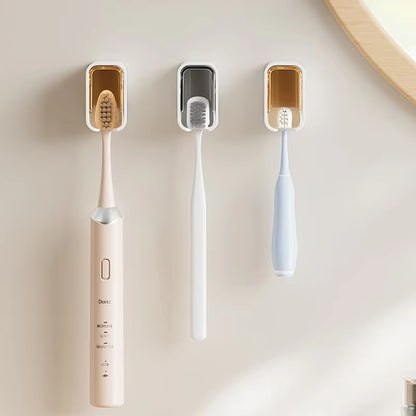 Toothbrush Storage Rack, Wall Mounted Bathroom Organizer, Punch Free Toothbrush Hook, Toilet Rack Holder