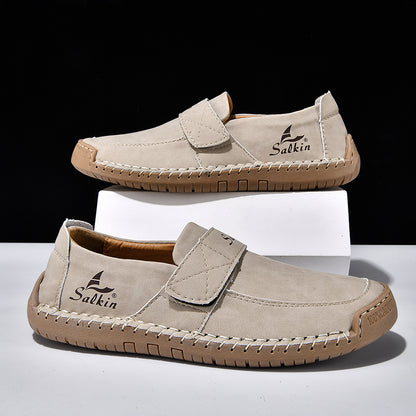 Lightweight Men's Slip On Loafers Soft Leather Non Slip Casual Driving Shoes Fashion Sneakers