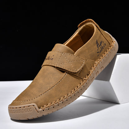 Lightweight Men's Slip On Loafers Soft Leather Non Slip Casual Driving Shoes Fashion Sneakers