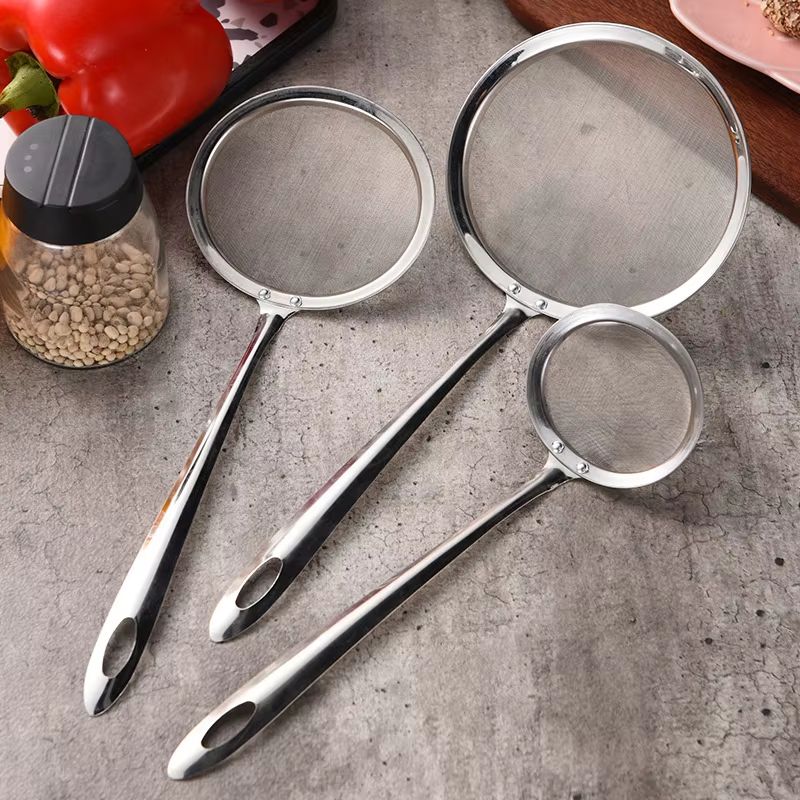 Stainless Steel Fine Mesh Skimmer Spoon – Fat, Grease and Foam Strainer for Soups and Cooking