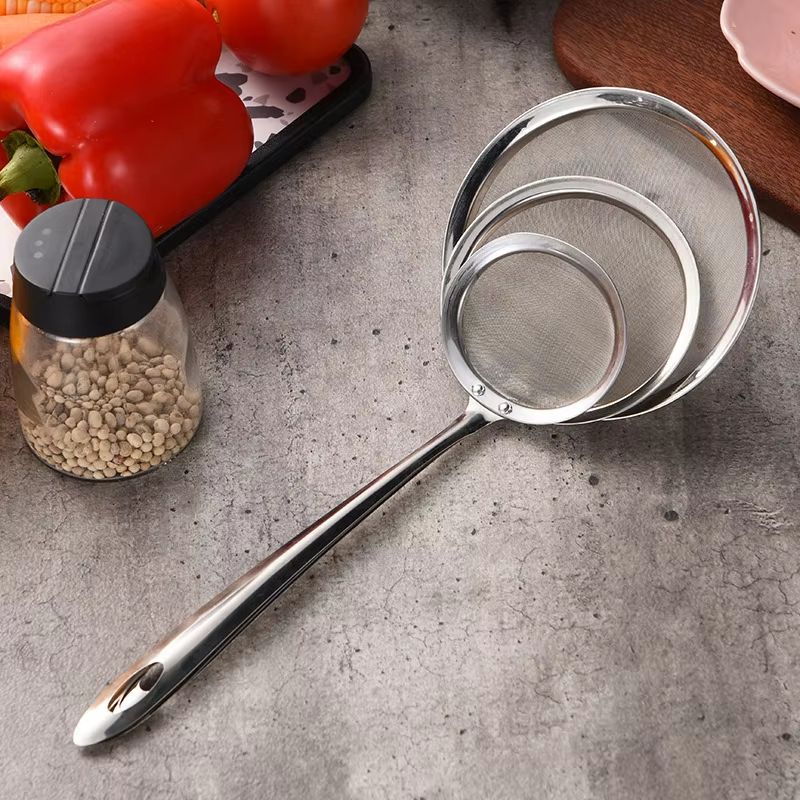 Stainless Steel Fine Mesh Skimmer Spoon – Fat, Grease and Foam Strainer for Soups and Cooking