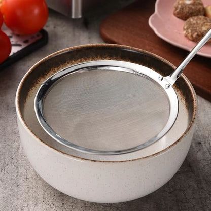 Stainless Steel Fine Mesh Skimmer Spoon – Fat, Grease and Foam Strainer for Soups and Cooking