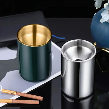 Smokeless Spill-Proof Stainless Steel Ashtray
