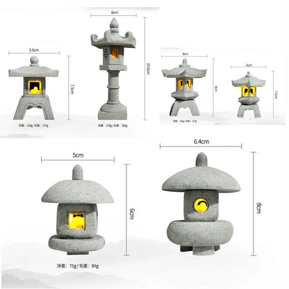 Pagoda Lantern Garden Statue – Zen Landscape Decor for Yard, Bonsai & Aquariums