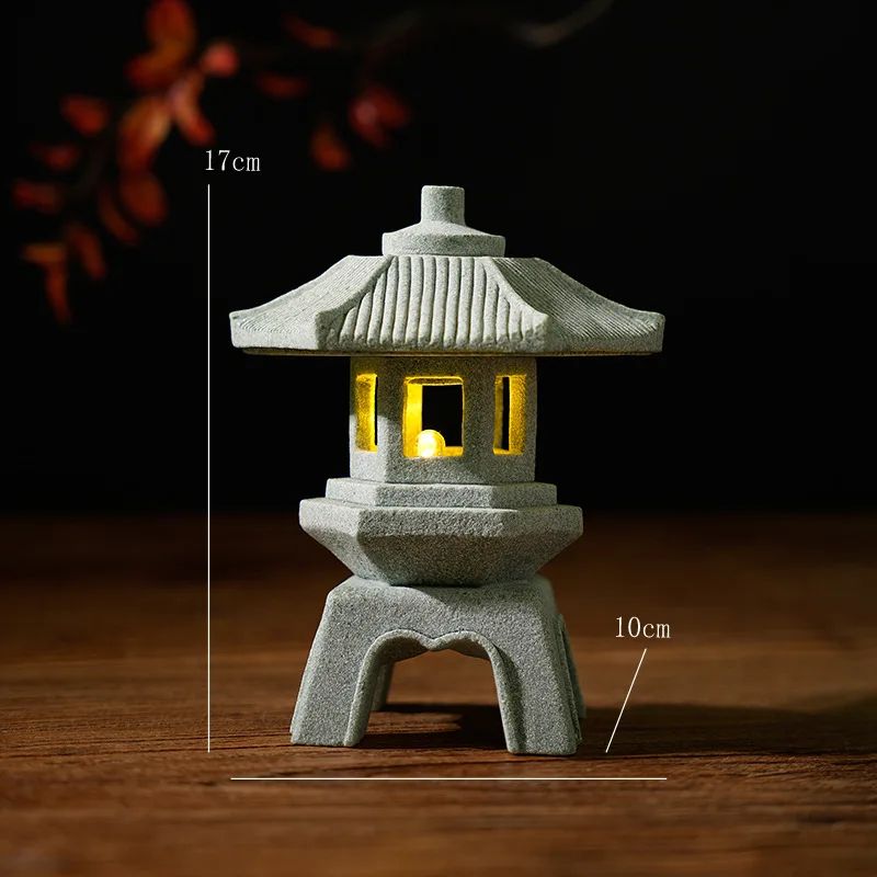 Pagoda Lantern Garden Statue – Zen Landscape Decor for Yard, Bonsai & Aquariums