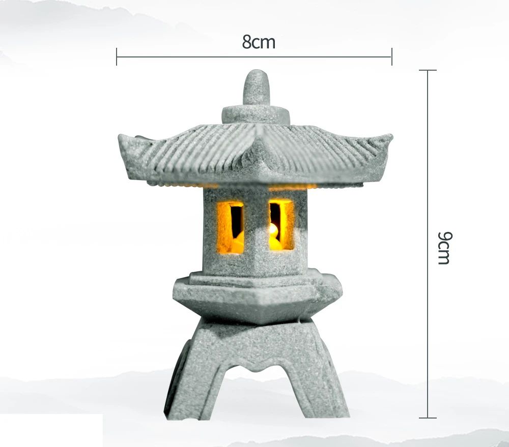 Pagoda Lantern Garden Statue – Zen Landscape Decor for Yard, Bonsai & Aquariums