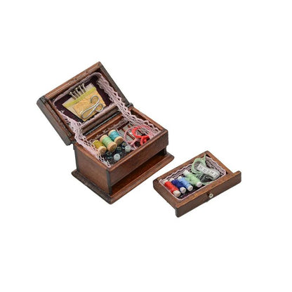 Vintage 1 - 12 Dollhouse Sewing Needlework Kit Box Mini Decor