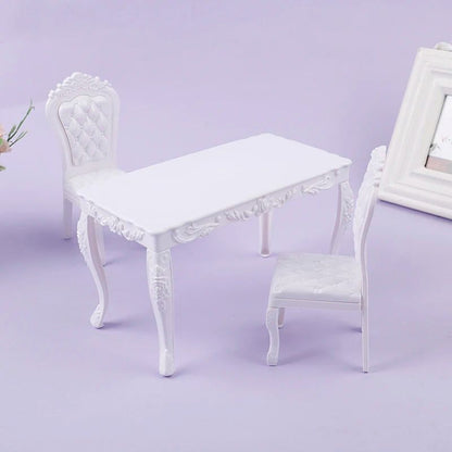 1 6 Scale Mini Dining Table and Chairs Set for BJD Dolls