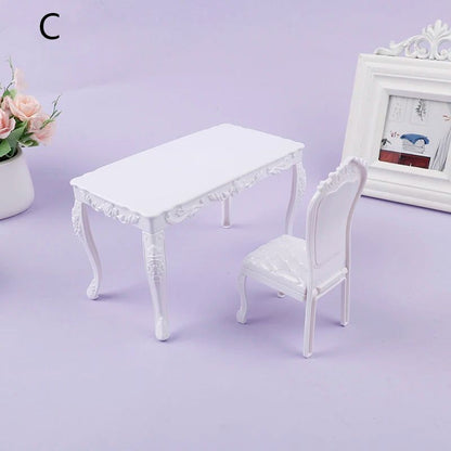 1 6 Scale Mini Dining Table and Chairs Set for BJD Dolls
