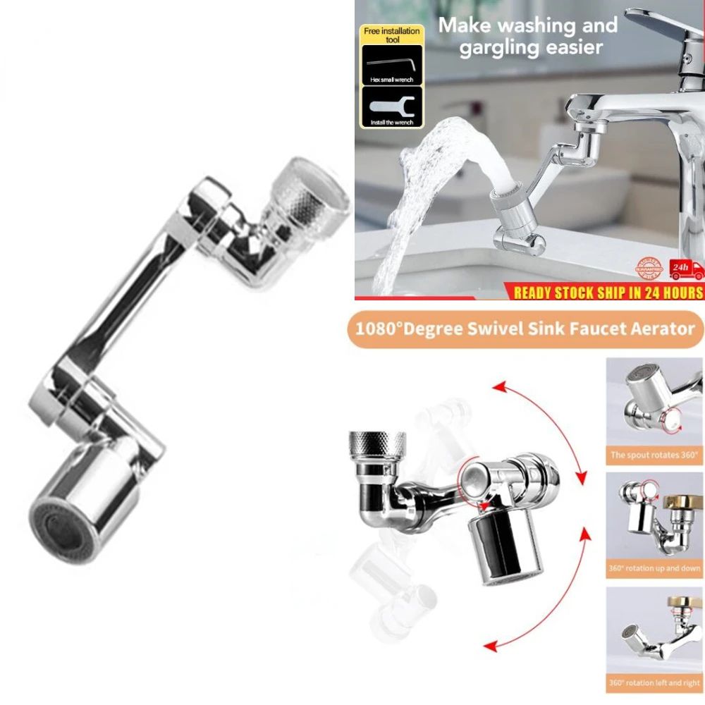 SmartFlow 1080° Rotating Faucet Extender - Dual-Mode Kitchen & Bathroom Sprayer