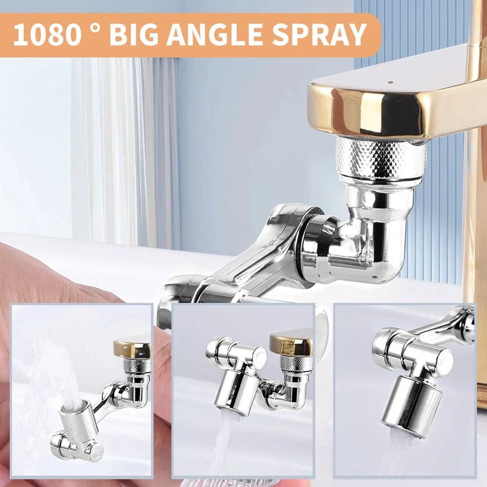 SmartFlow 1080° Rotating Faucet Extender - Dual-Mode Kitchen & Bathroom Sprayer