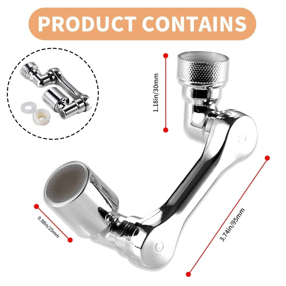 SmartFlow 1080° Rotating Faucet Extender - Dual-Mode Kitchen & Bathroom Sprayer