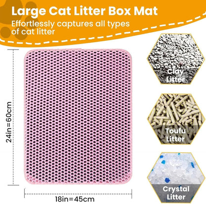 Cat Litter Mat Double Layer Pet Non Slip Waterproof Litter Trap Mat